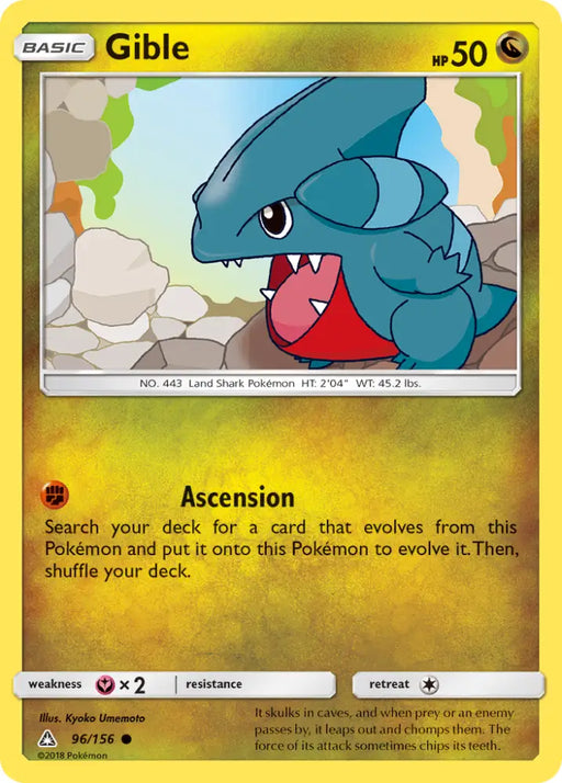 Gible (96/156) [Sun & Moon: Ultra Prism] - Pokemon Single