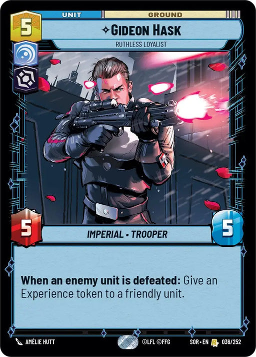 Gideon Hask - Ruthless Loyalist (036/252) [Spark of Rebellion] - Star Wars: Unlimited Single