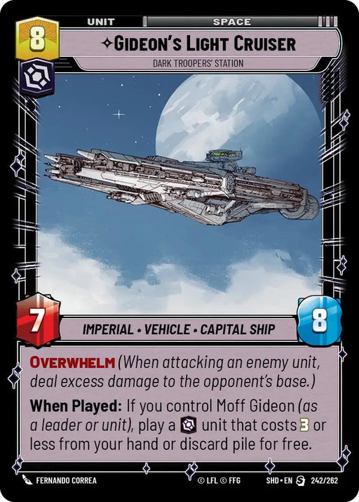 Gideon’s Light Cruiser - Dark Troopers’ Station (242/262) [Shadows of the Galaxy] - Star Wars: Unlimited Single