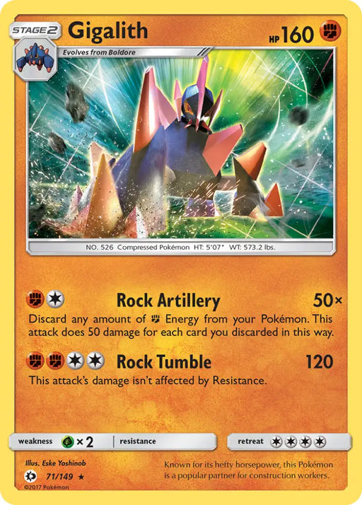 Gigalith (71/149) [Sun & Moon: Base Set] - Pokemon Single