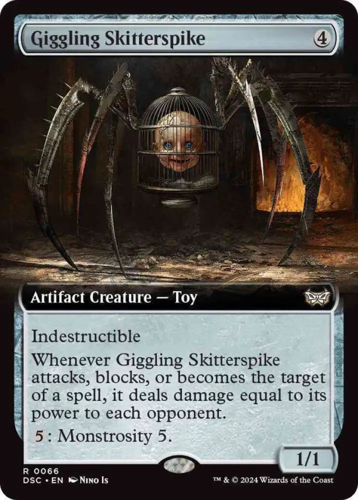 Giggling Skitterspike (Extended Art) [Duskmourn: House of Horror Commander] - MTG Single