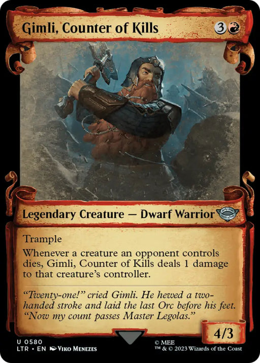 Gimli Counter of Kills [The Lord of the Rings: Tales of Middle-Earth Showcase Scrolls] - MTG Single
