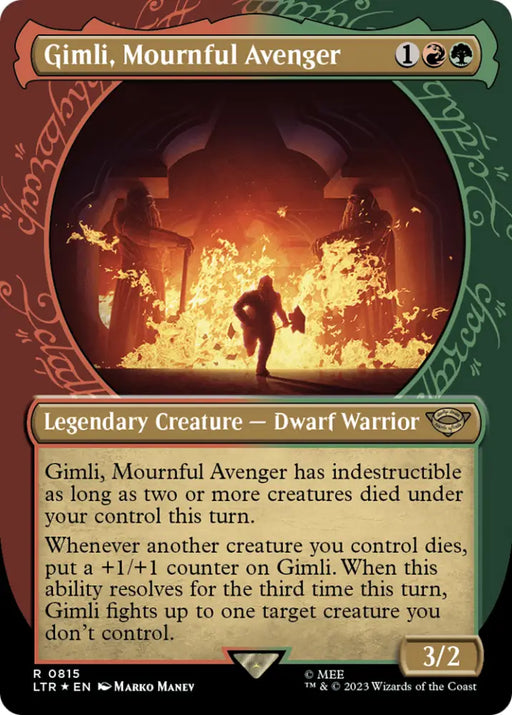 Gimli Mournful Avenger (Showcase) (Surge Foil) [The Lord of the Rings: Tales of Middle-Earth] - MTG Single