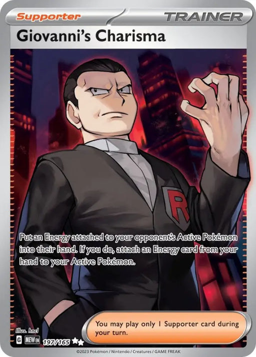 Giovanni’s Charisma (197/165) [Scarlet & Violet 151] - Pokemon Single