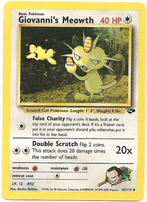 Giovanni’s Meowth (43/132) [Gym Challenge Unlimited] - Pokemon Single