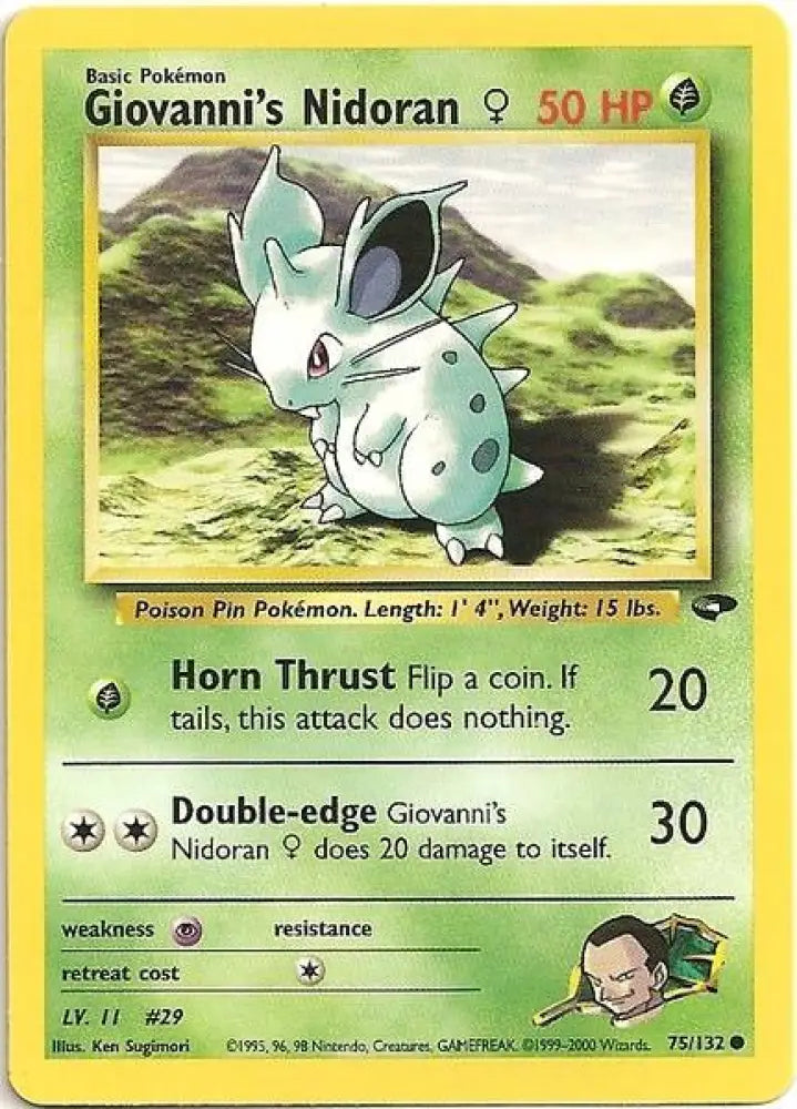 Giovanni’s Nidoran (75/132) (Female) [Gym Challenge Unlimited] - Pokemon Single