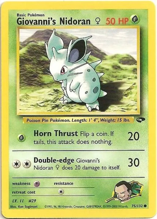 Giovanni’s Nidoran (75/132) (Female) [Gym Challenge Unlimited] - Pokemon Single