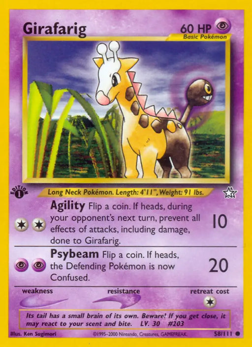 Girafarig (58/111) [Neo Genesis 1st Edition] - Pokemon Single