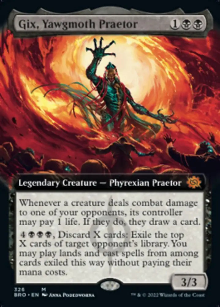 Gix Yawgmoth Praetor (Extended Art) [The Brothers’ War] - MTG Single