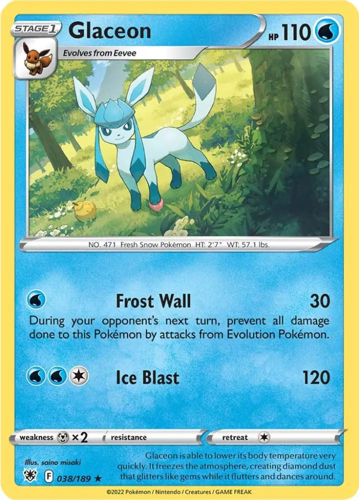 Glaceon (038/189) [Sword & Shield: Astral Radiance] - Pokemon Single