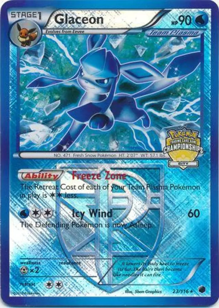 Glaceon (23/116) (City Championship Promo) [Black & White: Plasma Freeze] - Pokemon Single