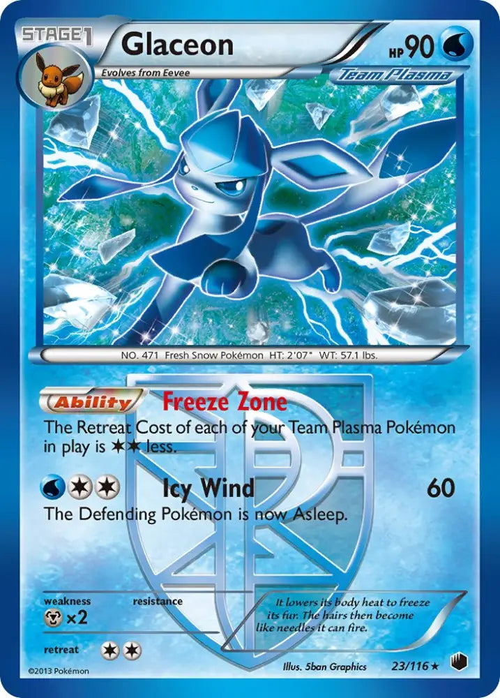 Glaceon (23/116) (Theme Deck Exclusive) [Black & White: Plasma Freeze] - Pokemon Single