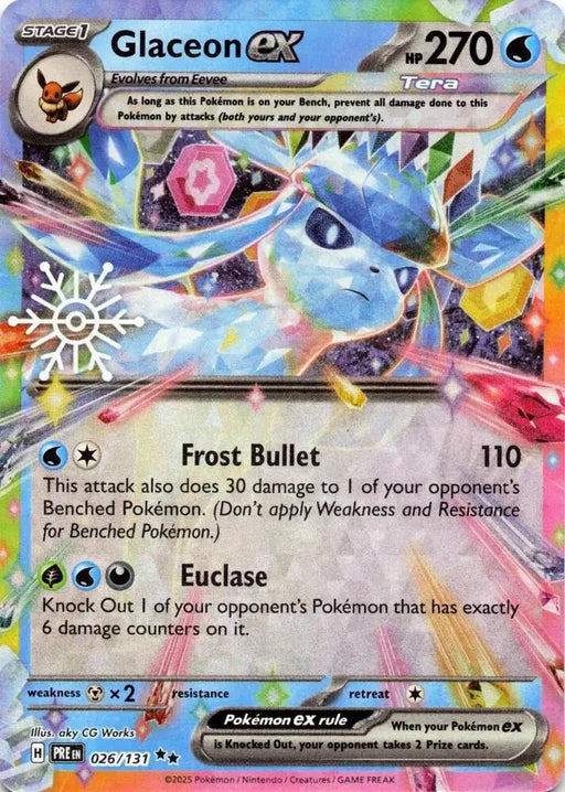 Glaceon ex - 026/131 (Holiday Calendar) [SV Prismatic Evolutions]
