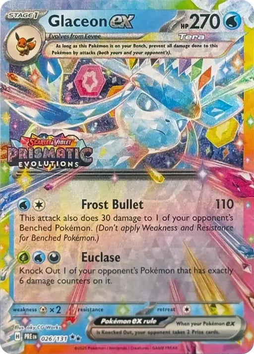 Glaceon ex (026/131) (Prismatic Evolutions Stamp) [Scarlet & Violet: Prismatic Evolutions] - Pokemon Single