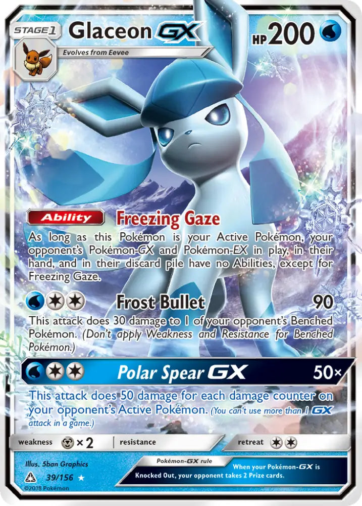 Glaceon GX (39/156) [Sun & Moon: Ultra Prism] - Pokemon Single