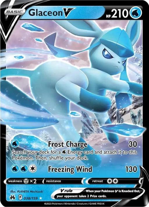 Glaceon V (038/159) [Sword & Shield: Crown Zenith] - Pokemon Single