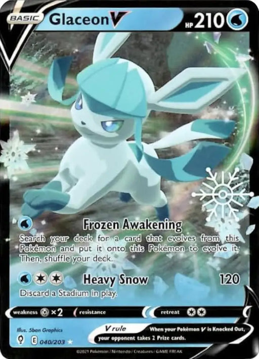 Glaceon V (040/203) (Holiday Calendar) [Sword & Shield: Evolving Skies] - Pokemon Single