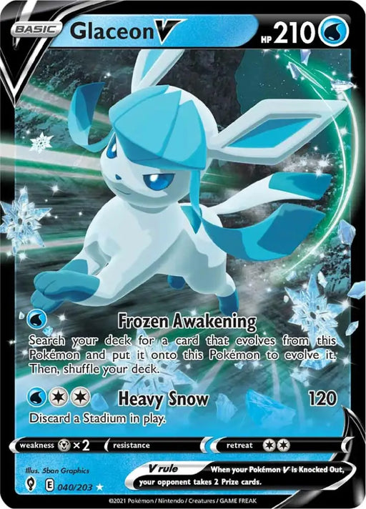 Glaceon V (040/203) [Sword & Shield: Evolving Skies] - Pokemon Single