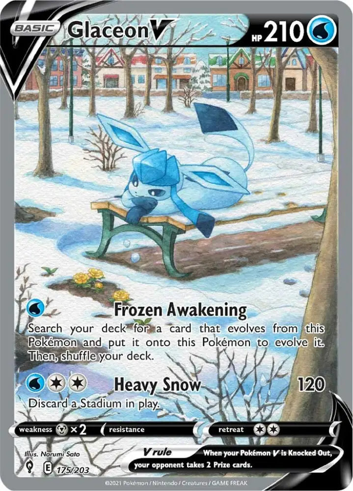 Glaceon V (175/203) [Sword & Shield: Evolving Skies] - Pokemon Single