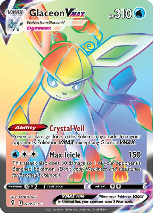 Glaceon VMAX (208/203) [Sword & Shield: Evolving Skies] - Pokemon Single