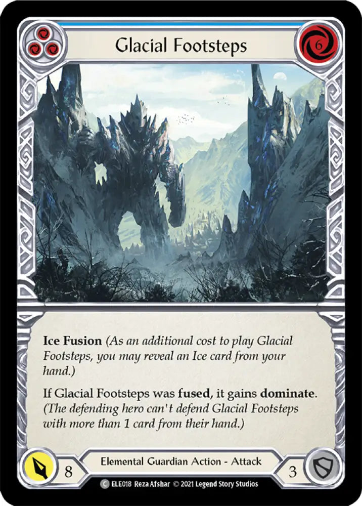 Glacial Footsteps (Blue) [Tales of Aria 1st Edition] 1st Edition Rainbow Foil - Flesh And Blood Single