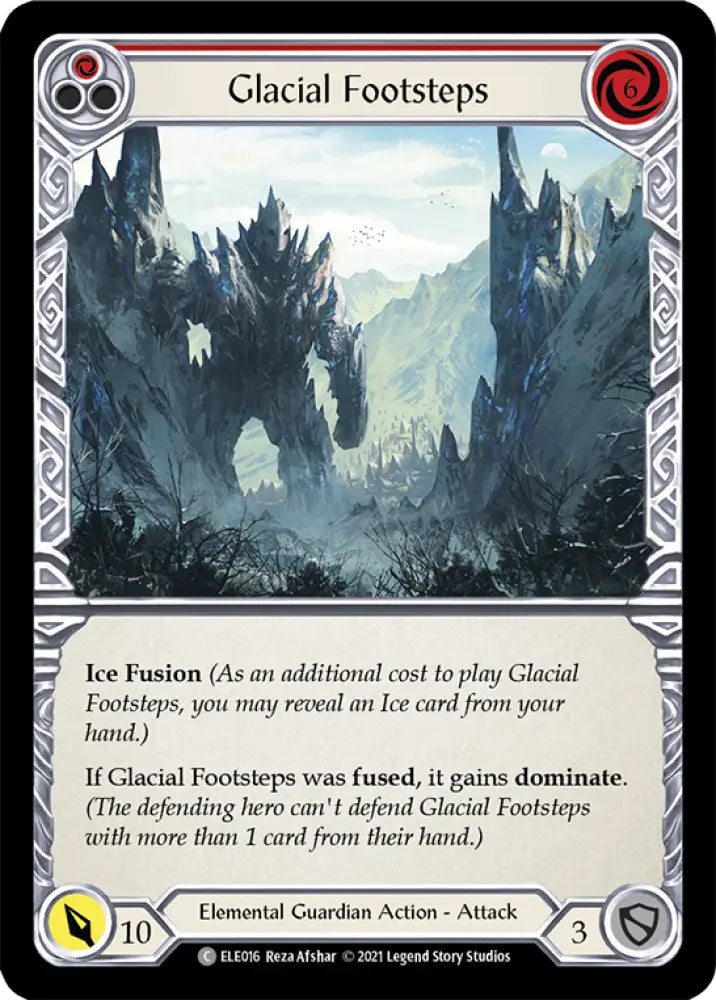 Glacial Footsteps (Red) [Tales of Aria 1st Edition] 1st Edition Rainbow Foil - Flesh And Blood Single