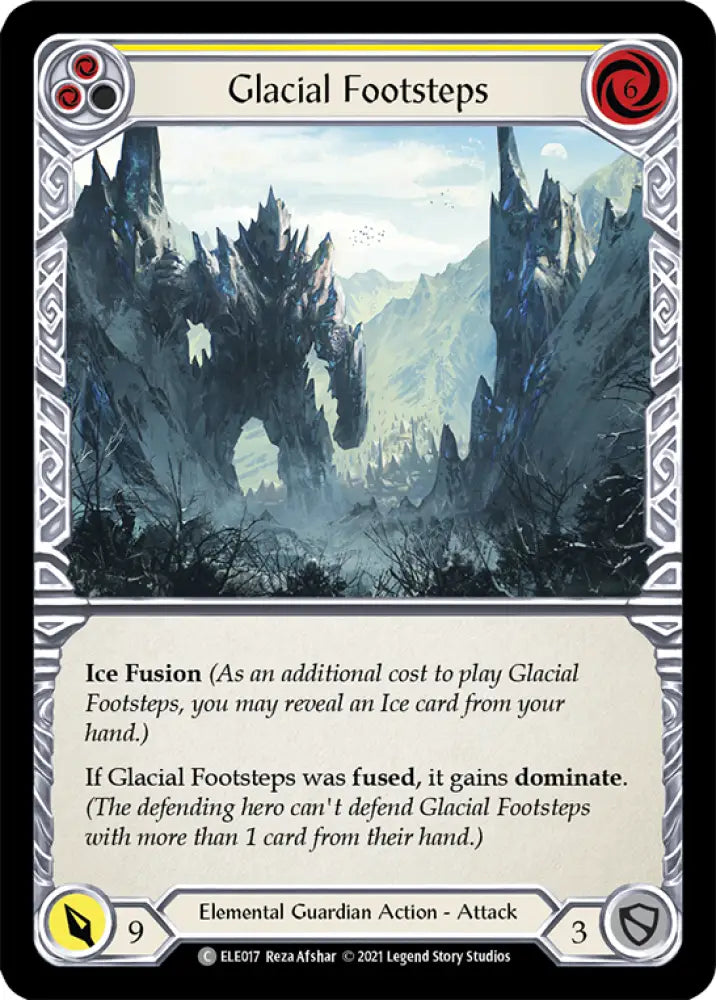 Glacial Footsteps (Yellow) [Tales of Aria 1st Edition] 1st Edition Rainbow Foil - Flesh And Blood Single