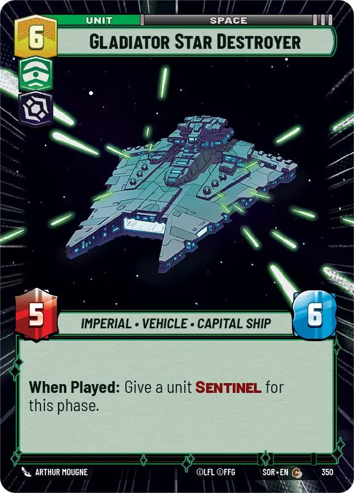 Gladiator Star Destroyer (Hyperspace) (350) [Spark of Rebellion] - Star Wars: Unlimited Single