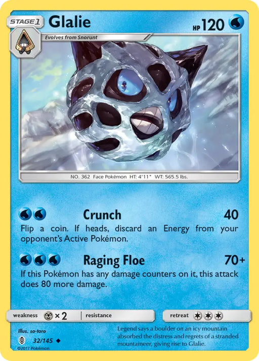 Glalie (32/145) [Sun & Moon: Guardians Rising] - Pokemon Single