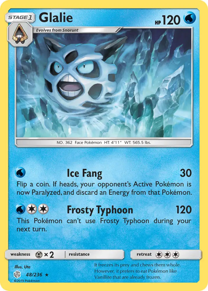 Glalie (48/236) [Sun & Moon: Cosmic Eclipse] - Pokemon Single