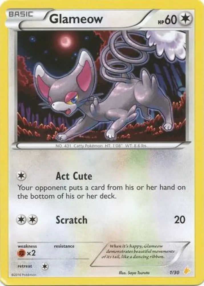 Glameow (1/30) [XY: Trainer Kit 3 - Pikachu Libre] - Pokemon Single