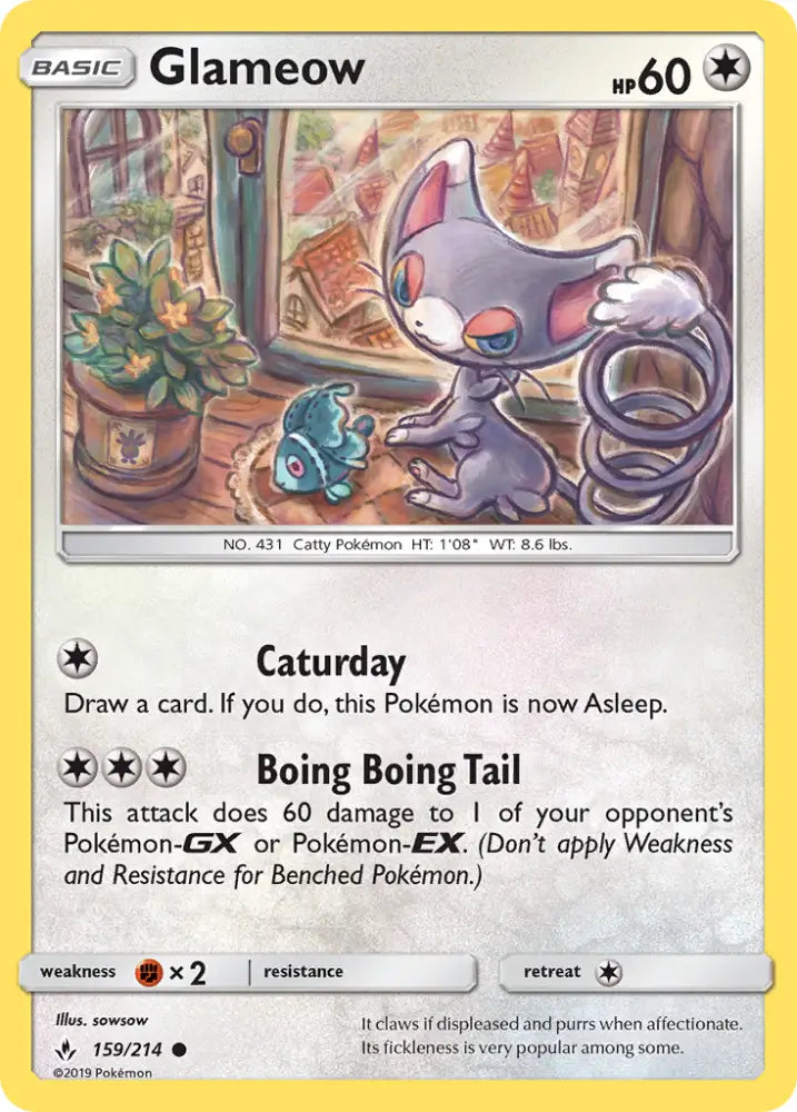 Glameow (159/214) [Sun & Moon: Unbroken Bonds] - Pokemon Single