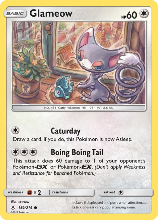 Glameow (159/214) [Sun & Moon: Unbroken Bonds] - Pokemon Single