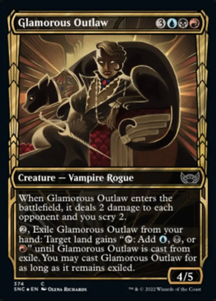 Glamorous Outlaw (Showcase Golden Age Gilded Foil) [Streets of New Capenna] - MTG Single