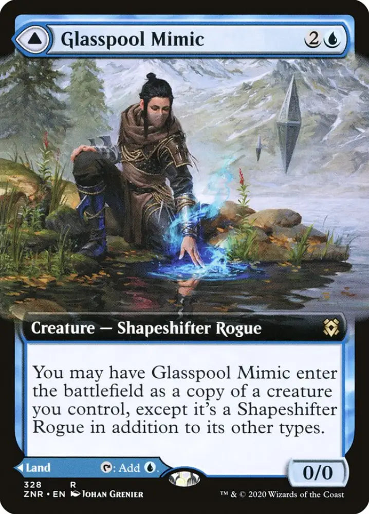 Glasspool Mimic // Glasspool Shore (Extended Art) [Zendikar Rising] - MTG Single