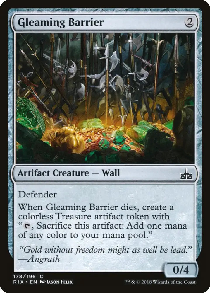Gleaming Barrier [Rivals of Ixalan] - MTG Single
