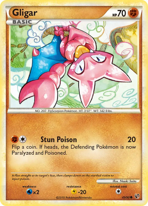 Gligar (49/90) [HeartGold & SoulSilver: Undaunted] - Pokemon Single