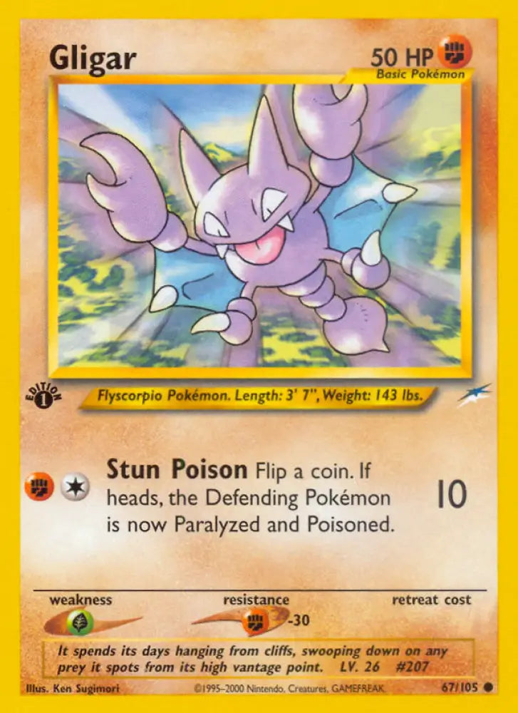 Gligar (67/105) [Neo Destiny 1st Edition] - Pokemon Single