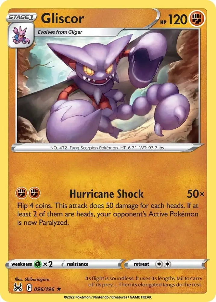 Gliscor (096/196) [Sword & Shield: Lost Origin] - Pokemon Single