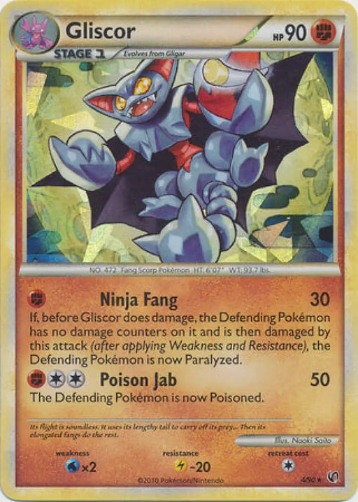Gliscor (4/90) (Cracked Ice Holo) (Blister Exclusive) [HeartGold & SoulSilver: Undaunted] - Pokemon Single