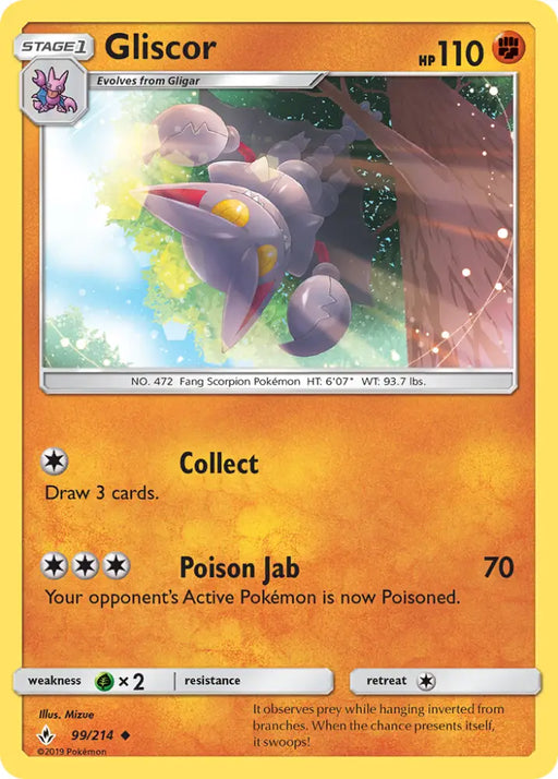 Gliscor (99/214) [Sun & Moon: Unbroken Bonds] - Pokemon Single