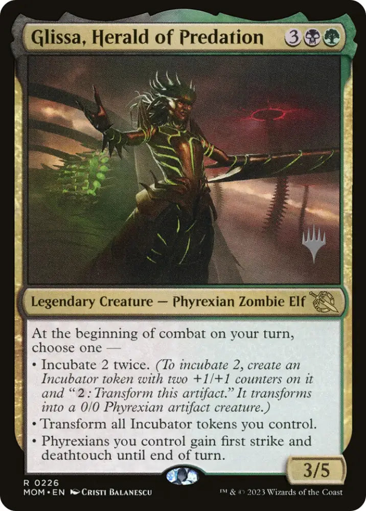 Glissa Herald of Predation (Promo Pack) [March of the Machine Promos] - MTG Single