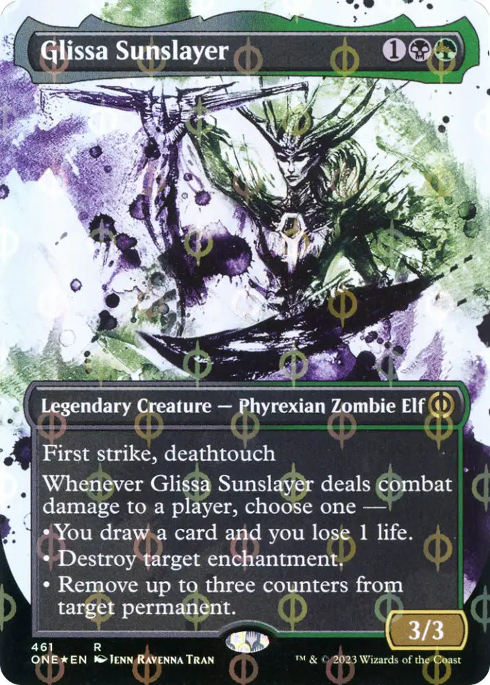 Glissa Sunslayer (Borderless Ichor Step-and-Compleat Foil) [Phyrexia: All Will Be One] - MTG Single