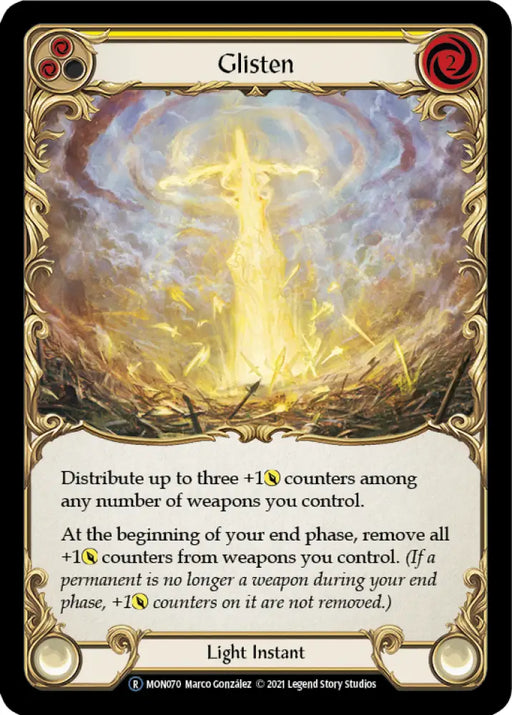 Glisten (Yellow) [Monarch Unlimited] Unlimited Rainbow Foil - Flesh And Blood Single