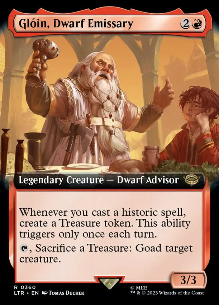 Gloin Dwarf Emissary (Extended Art) [The Lord of the Rings: Tales of Middle-Earth] - MTG Single