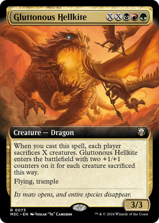 Gluttonous Hellkite (Extended Art) [Modern Horizons 3 Commander] - MTG Single