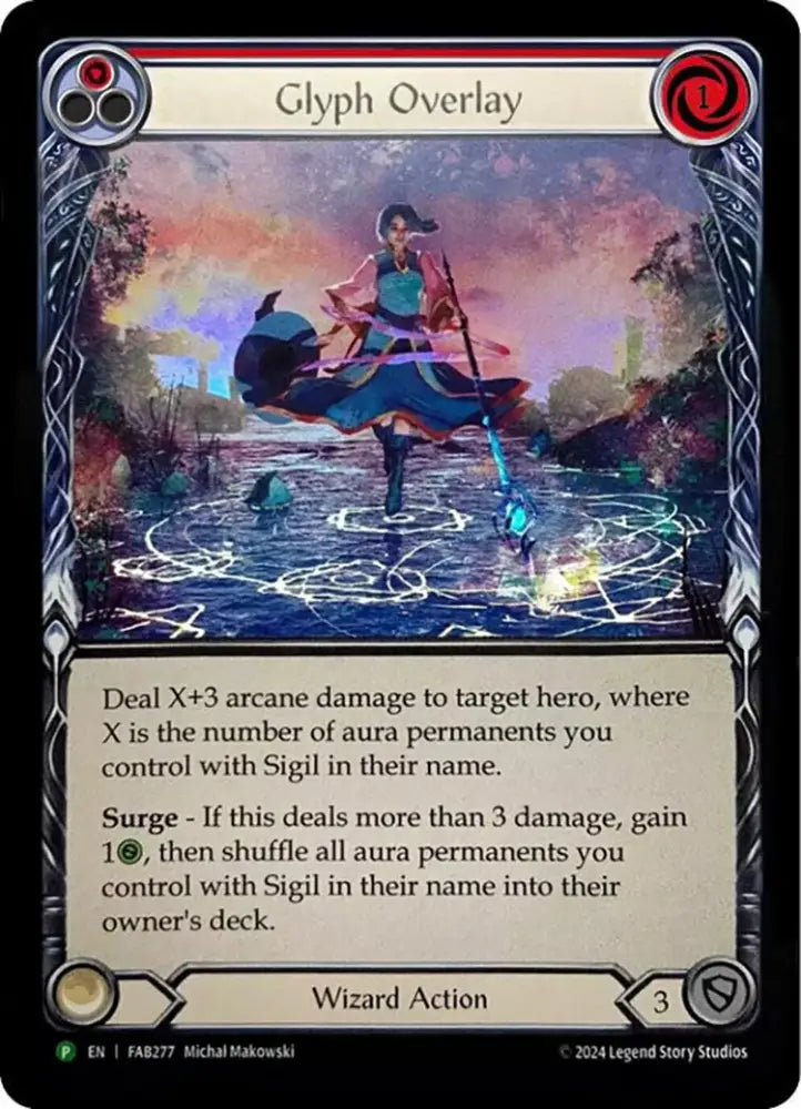 Glyph Overlay (Red) [FAB277] (Promo) Rainbow Foil - Flesh And Blood Single