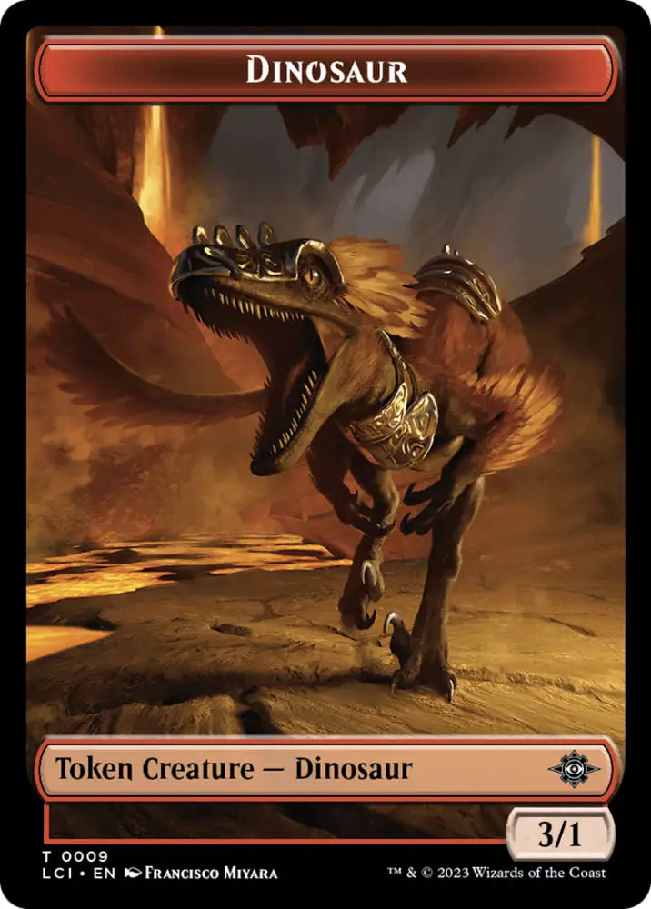 Gnome // Dinosaur (0009) Double-Sided Token [The Lost Caverns of Ixalan Tokens] - MTG Single