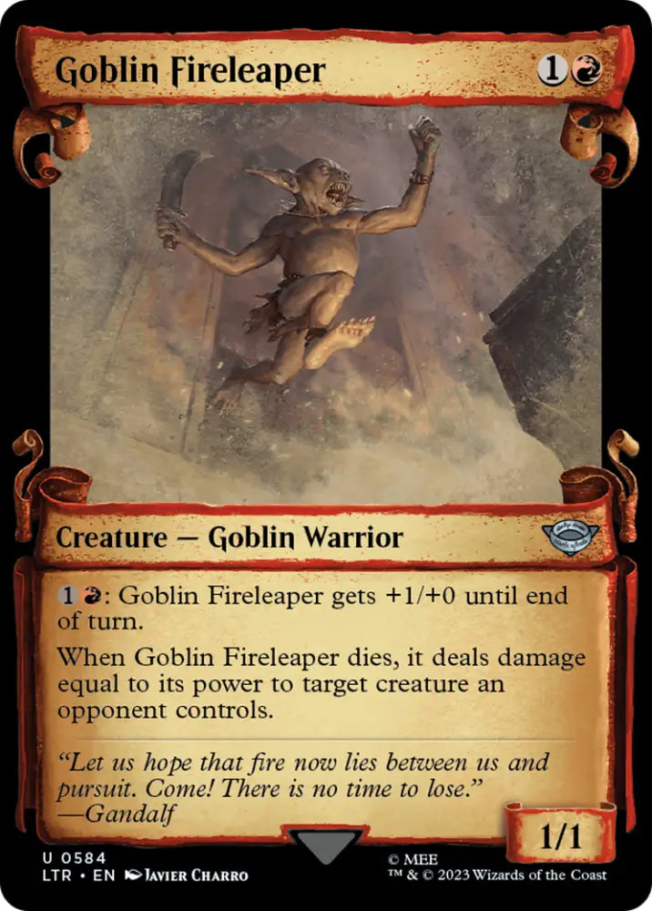 Goblin Fireleaper [The Lord of the Rings: Tales of Middle-Earth Showcase Scrolls] - MTG Single