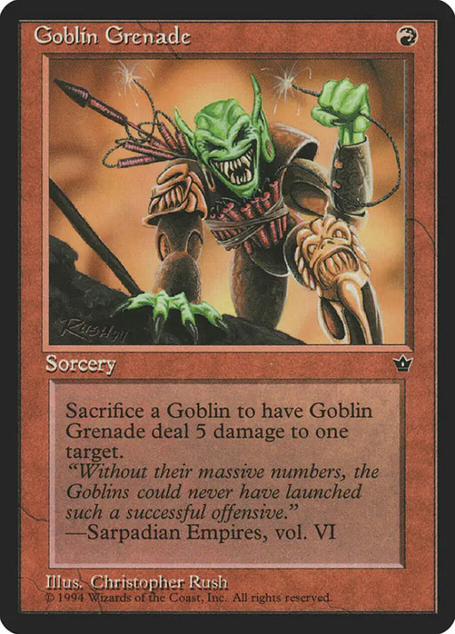 Goblin Grenade (Christopher Rush) [Fallen Empires] - MTG Single